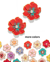 Load image into Gallery viewer, The Pink Reef Large Jewel Box Floral Earrings