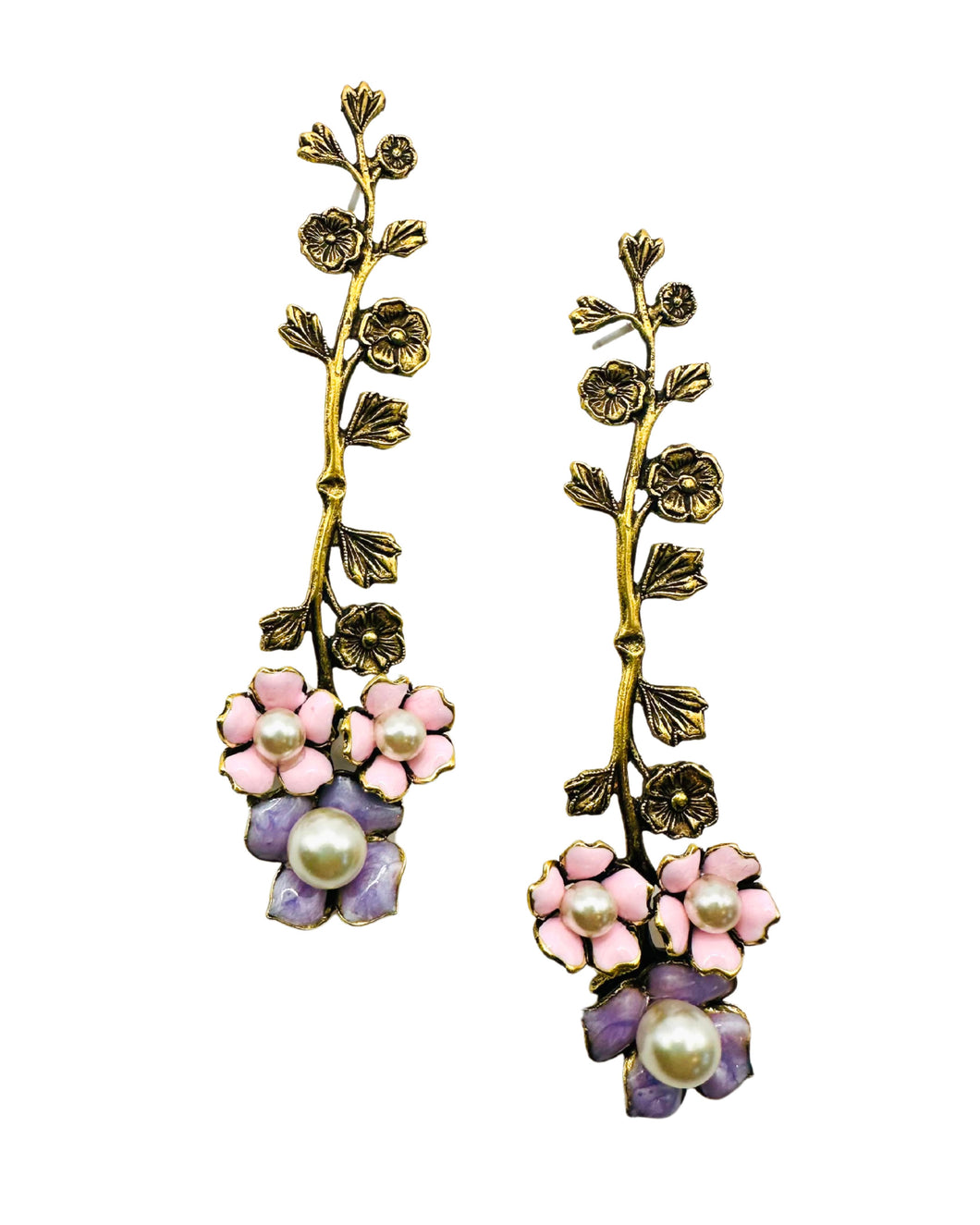 The Pink Reef Trellis Earrings in Lavender