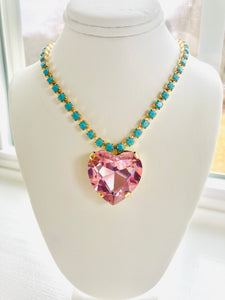 The Pink Reef Heart of the Ocean Necklace in light pink