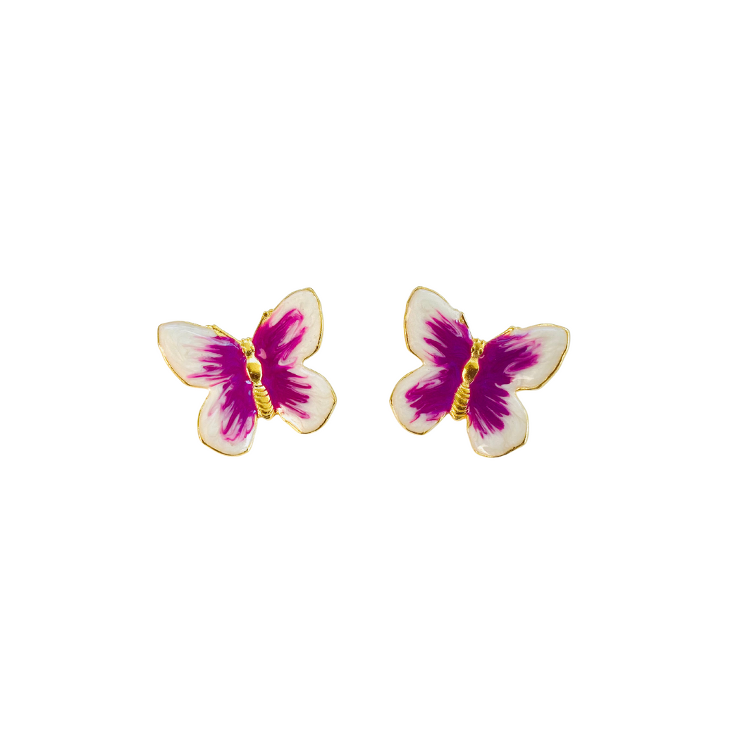 The Pink Reef Small Glassine Butterfly in Pearl and Purple