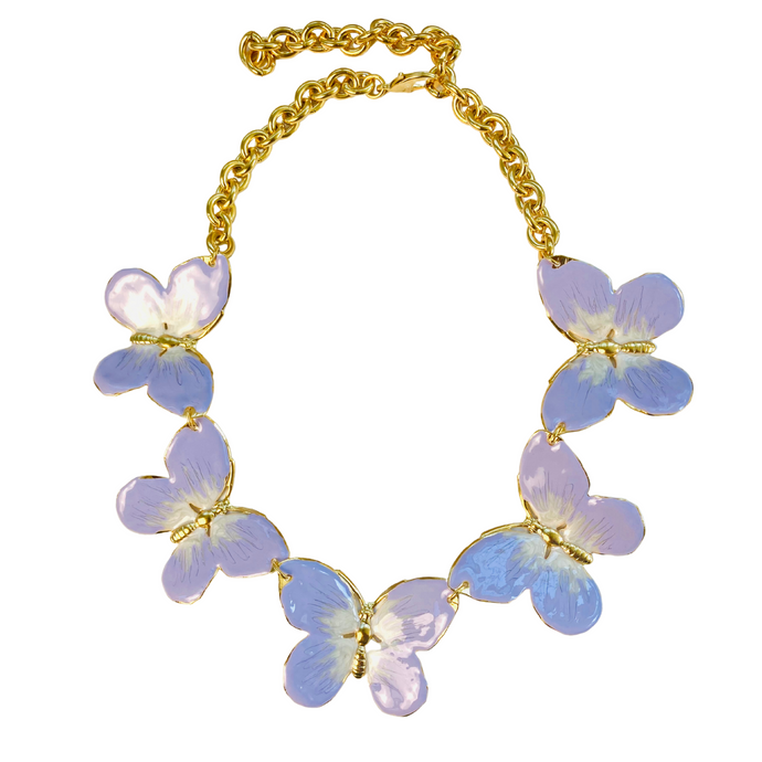The Pink Reef Oversized Butterfly Necklace in Lavender