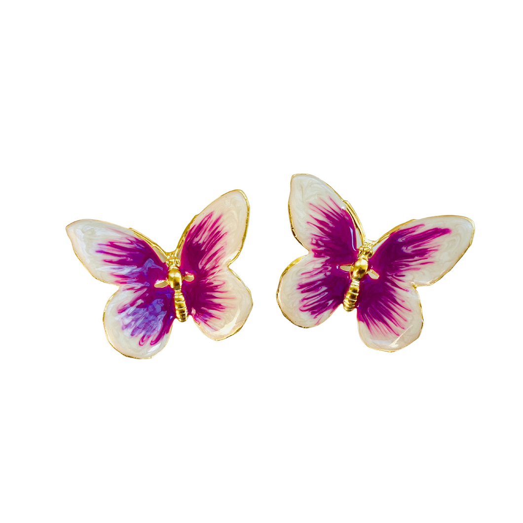 The Pink Reef Oversized Glassine Butterfly in Pearl and Purple