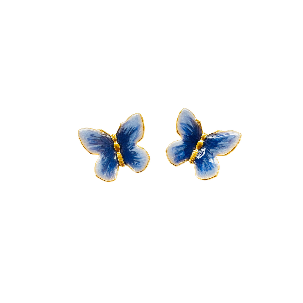 The Pink Reef Small Glassine Butterfly in Blue Pearl
