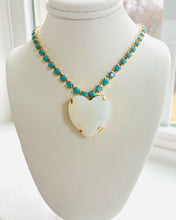 Load image into Gallery viewer, The Pink Reef Heart of the Ocean necklace in white opal