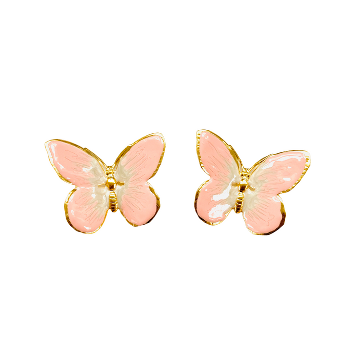 The Pink Reef Oversized Glassine Butterfly in Pink and Pearl