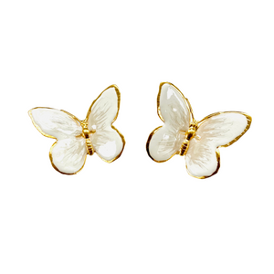 The Pink Reef Oversized Glassine Butterfly in White and Pearl
