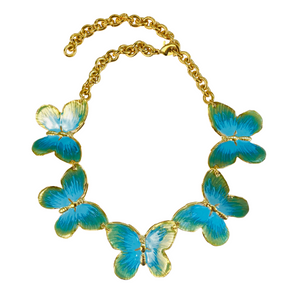 The Pink Reef Oversized Butterfly Necklace in Ocean