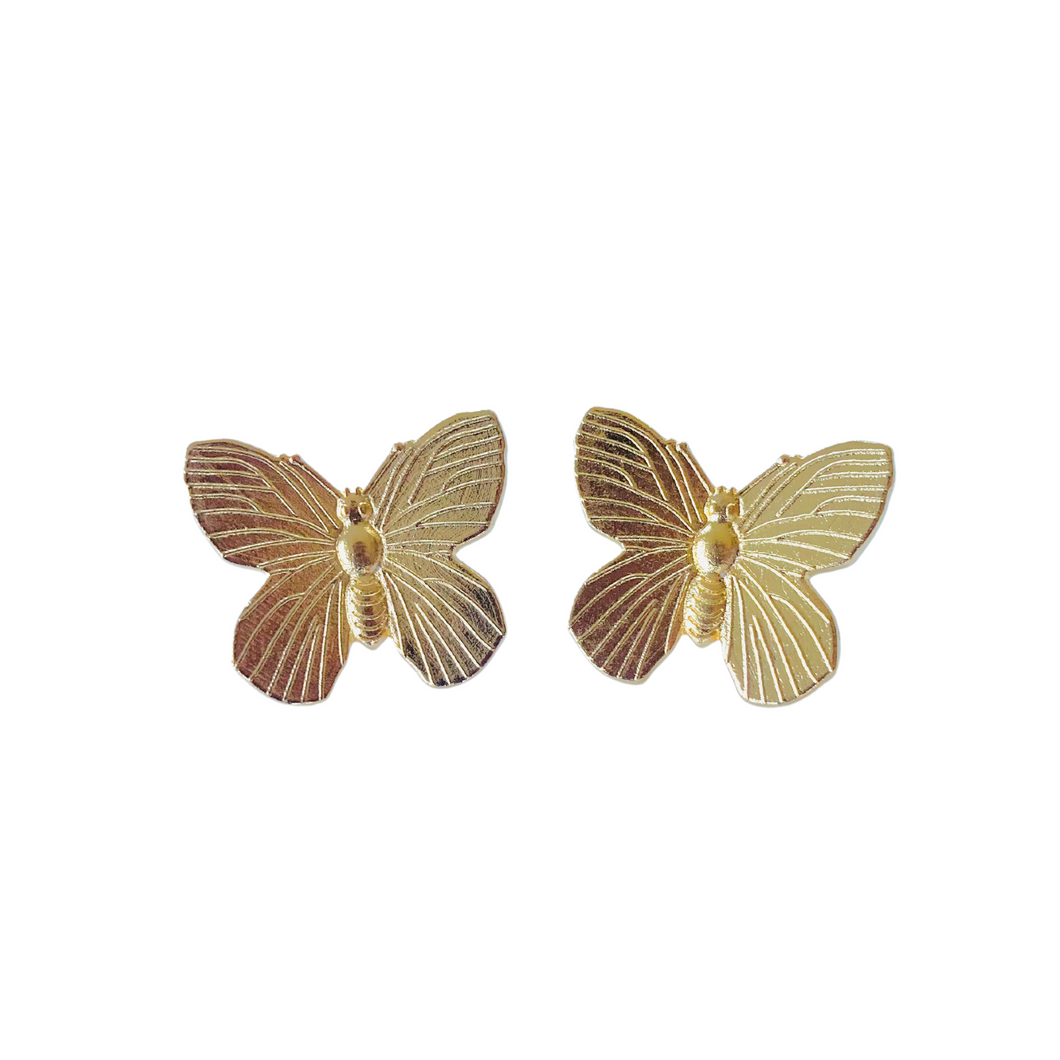 The Pink Reef butterfly stud