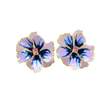 Load image into Gallery viewer, The Pink Reef lavender and navy large hand painted jewel box florals