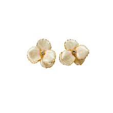 Load image into Gallery viewer, The Pink Reef pearl and pink pansy stud