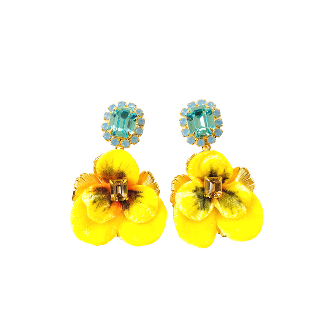 The Pink Reef Crystal Velvet Pansy in Yellow