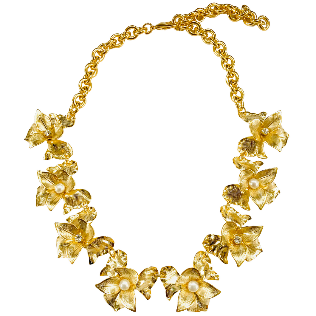 The Pink Reef Necklace in Golden Orchid