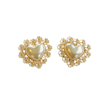 Load image into Gallery viewer, The Pink Reef Oversized Pearl Heart Stud
